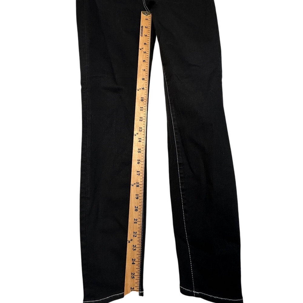 NEW! L'Agence 25 Margot $248  Skinny Jeans White Stitching Crop Mid Rise Black - Picture 5 of 6
